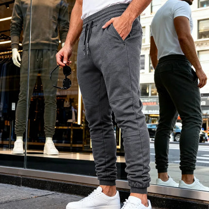Spring Autumn Men Stretch Zip Gym Jogger Sweatpants For Amazon, Slim Unique Sports Casual Trousers Wholesale