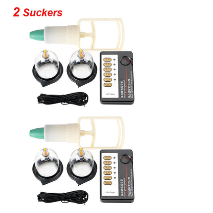 Electric Shock Stimulator Breast Enlargement Pump For Women Clit Clip Nipple Clamps Sucker Vaginal Pumping Erotic Sex Toys Adult