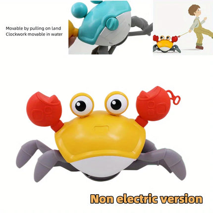 Musical Crawling Crab Toys with Obstacle Avoidance - Electronic Pet for Baby Walking Development (Battery Not Included)