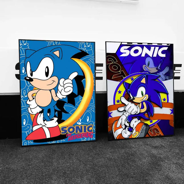 Sonic Game Poster Print A5-A2 - Wall Art Decor Room Office Gift / Poster Sonic A5-A2 - Déco Murale Bureau Cadeau