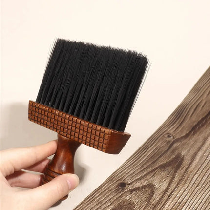 1pc salon hair wooden handle brush, hair styling tool, neck cleaning, facial dust removal,special for real hair wigs