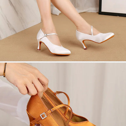 Adult High-heeled Modern Latin Dancing Shoes Professional National Standard Dance Practice Women's Waltz Dancing Shoes Flamenco