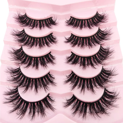 New 5 pairs natural fluffy 3D mink false eyelashes fake lashes makeup kit Mink Lashes extension eye lashes short eyelashes