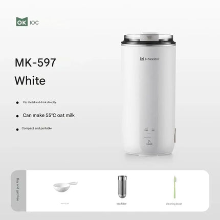 MOKKOM Mini Soy Milk Maker, Single-Person High-Speed Blender, Direct Drinking Juicer, Household Fully Automatic Mini Portabl