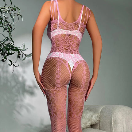 Porn Transparent Fishnet Lingerie Sexy Adults Lace Toys Crotchless Bodysuit Exotic Hollow  Sexy Woman Full BodyStocking Costume