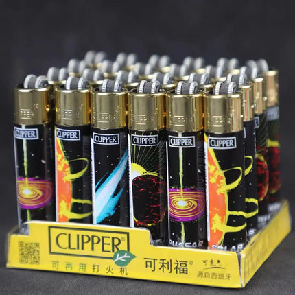 24Pcs Clipper Mini Flint Wheel Lighter Butane Refillable Cigarette Lighter, Cool Men's Gift & Smoking Accessories