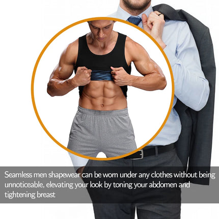 Hot Slimming Sauna Sweat Vest for Men Heat Trapping Pullover Sweat Enhancing Vest Workout Body Shaper Reduce Weight Tank Tops