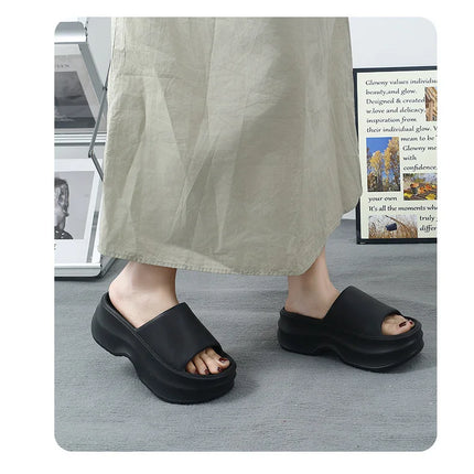 Eyriphy Thick Bottom Slippers Women Outdoor Beach Sandals Fashion Bathroom Slides Female Open Toe Slippers Cozy Soft Sole Shoes