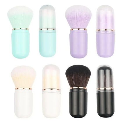 Portable Telescopic Makeup Brush Kabuki Capsule-shape Multifunctional Travel Makeup Brushes Soft Hair Powder Blush Beauty Tools