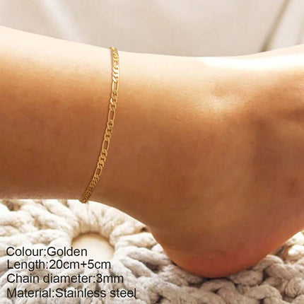 Stainless Steel Delicate Anklet for Women Gold Color Chain Anklet Bracelets on The Leg Do Not Fade Anklet Jewelry Women 2025 new