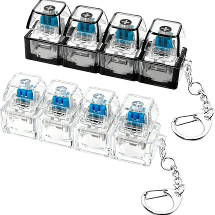 `Clickable Keyboard Keychain LED Light - Stress Anxiety Relief Fidget Toy, Portable Desktop Accessory for Office Decoration Gift