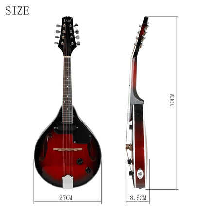 IRIN 8 Strings Mandolin Guitar Rosewood Fingerboard Electric Mandolin Guitarra with Bag Capo Mandolin Parts & Accessories