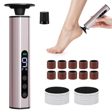 New Electric Foot Callus Remover 9-Speed LCD Rechargeable Foot Care File Dead Skin Remover Pedicure Tool Set 20PCS Sandpaper
