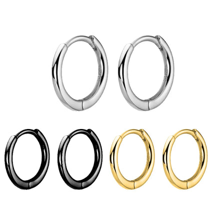 1 pair Women/Man Stainless Steel Small Hoops Earring Piercing Ear Cartilage Tragus Simple Thin Circle Anti-allergic Ear Buckle