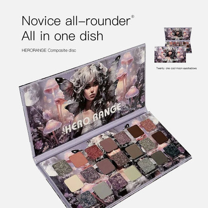 21-Color Chameleon Flashing Eyeshadow Palette Cold Moon Multi-functional Matte Shimmer Glitter Pigments Long-lasting Makeup