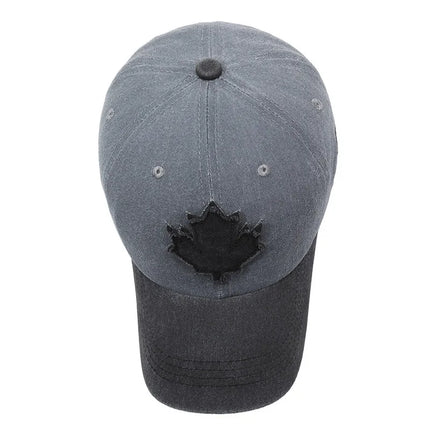 European and American Maple Leaf Retro Baseball Men and Women Washed Cotton Duck Tongue Spring Summer Outdoor Color Matching Hat