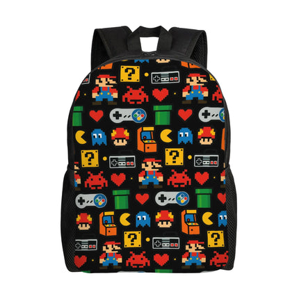 3D Printing M-Marioed Backpacks for Boys Girls Cartoon Yoshi College School Travel Bags Men Women Bookbag Fits 15 Inch Laptop