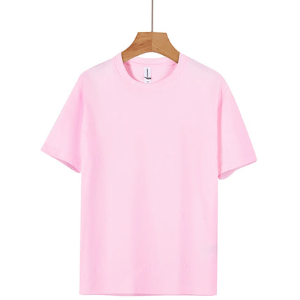 Unisex 100% Pure Cotton Solid Color Men's Summer round Neck Short Sleeve Shirt 180g Cotton T-Shirt in 16 Colors