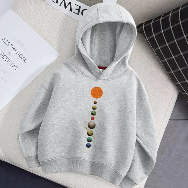Aimi Lakana Childrens Winter Jogging Sweater Boys Leisure Hoodie Solar System Design Coat Long Sleeve Clothes