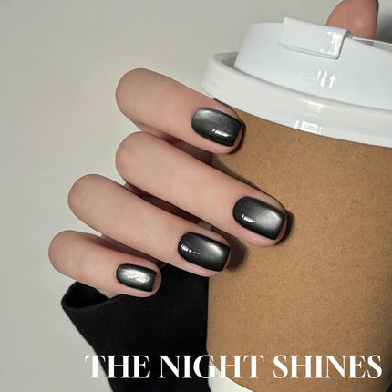 1pcs 12ML Winter 2026 New Black Glass Bead Pearl Cat's Eye Gel Nail Polish Hot Selling Black Nails Salon Use Nail Stuff