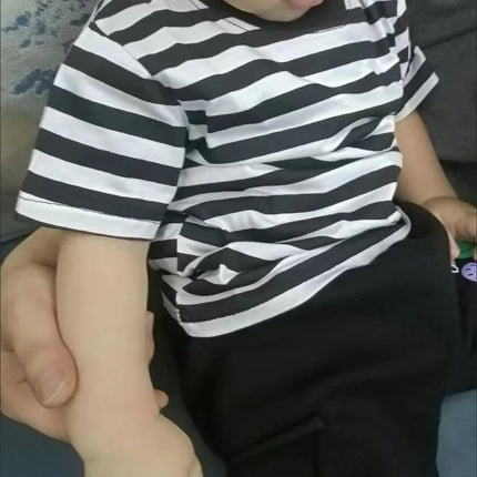 100% Cotton Fashion Baby Tshirt Summer Children's Boys Short-sleeved Stripe T-shirt Kids Boy Girl Top
