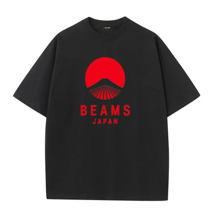 Summer cotton Japanese-style casual high-quality clothing with round neck  letter print T-shirt suitable for both men and women