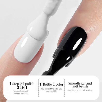 UR SUGAR 15ml Black White 1-step Gel Polish 3 IN 1 Gel Nail Polish Nail Art Soak Off LED UV Gel Nail Varnishes For Nail DIY Arts
