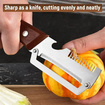 2 Packs Premium Vegetable Peeler with Wooden Handle, Multi-Functional Bottle Opener Kitchen Gadgets Tool for Fruit Pumpkin Potato Carrot Veggie