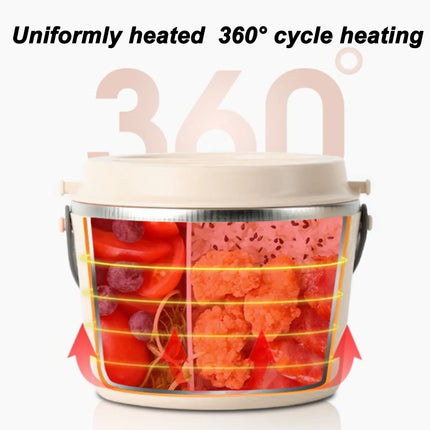 1.2L Portable Electric Lunch Box Car Food Warmer 360 Degree Even Heating 12V Travel Heater for Hot Food - Washable Car Heater