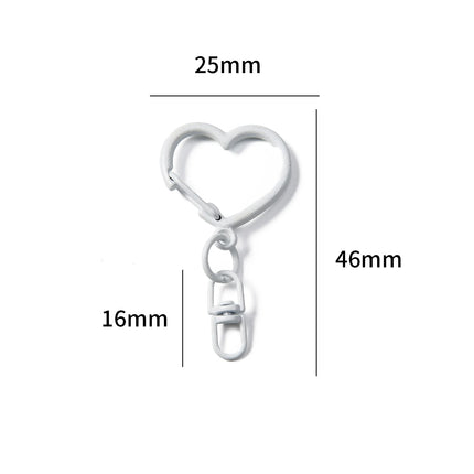 Colorful Heart Shaped Alloy Lobster Clasps with Swivel Hook, Openable Key Rings for Keychains, Backpack Charms & DIY Jewelry