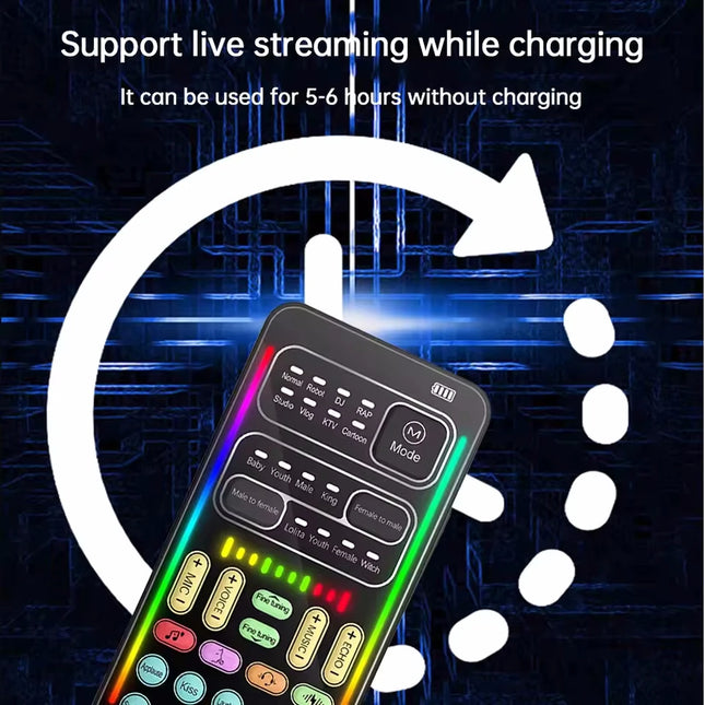 Voice Changer Microphone Bluetooth Mic Wireless For iPhone Android Mobile Cell Phone PC Mini Live Sound Card Mixer Recorder Kit
