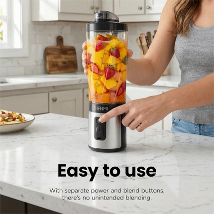 Portable Ice-Crushing Blender,  600ml High-Speed Blending for Smoothies, , Shakes, Food Prep, and Frozen Blending