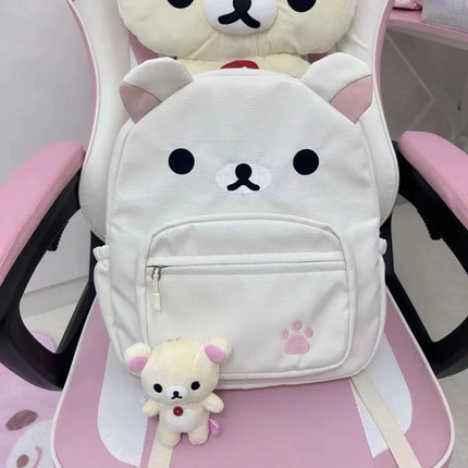 Kawaii Rilakkumas Large Capacity Backpack Japanese Cartoon Anime Student Leisure School Bag Travel Bag Waterproof Nylon Backbag