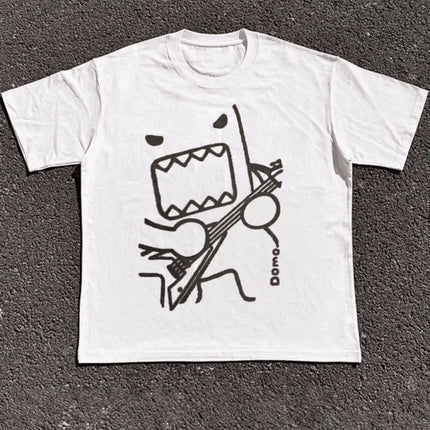 Summer 2000S New Fashion Kawaii Oversized Graphic T-Shirts Male Y2K Street Retro Pure Cotton Plus T-Shirt Casual Couple Tops