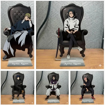 Anime Jujutsu3 Peripherals Black Chair Sitting Pose Zen'in Naoya Figure Acrylic Stand Yuji Itadori Figurine  Keychain Plate Toys