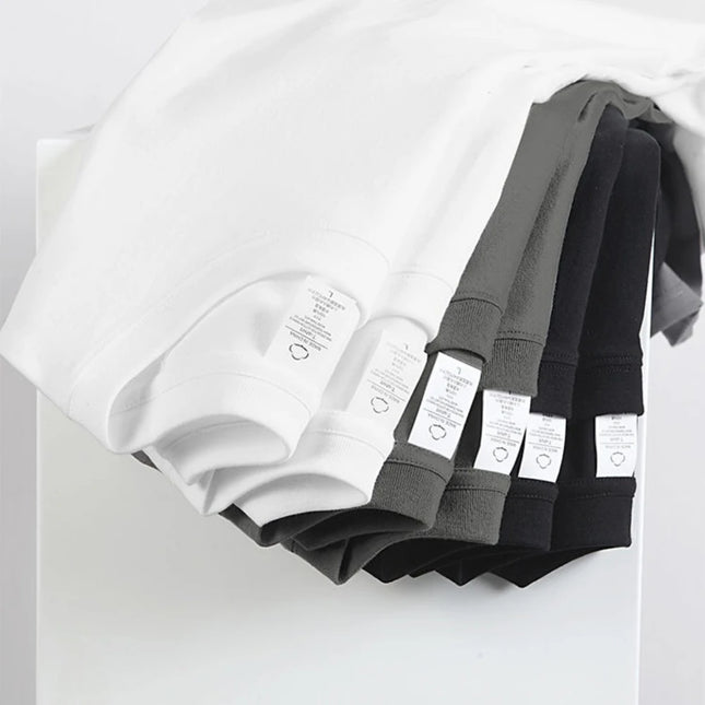 2PCS 100% Cotton Solid T-Shirts Men's and Women's Short Sleeve White Tees Casual Breathable Loose Round Neck T-shirt Couple Tops