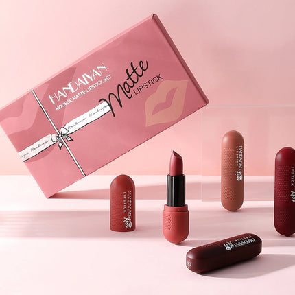 Matte Lipstick Set 6 Colors Velvet Texture Long Lasting Non Drying Lip Makeup Women Gift Box