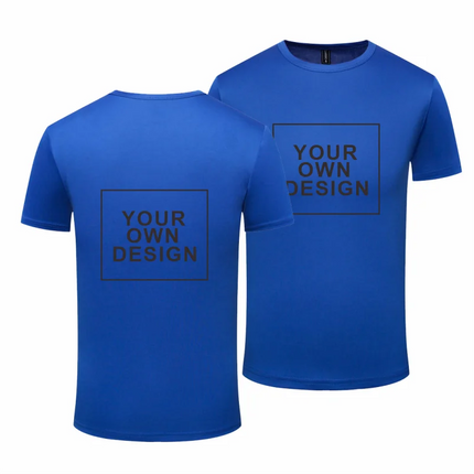 Quick Dry Round Neck T-shirts Gym Shirt Cheap Solid Color Short Sleeve Tee Personal Company Group Logo Custom  Print Embroidery
