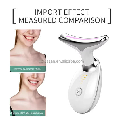 3 in 1 Microcurrent Neck Massager Facial Lift Tighten Face Contour and Smooth Lines Device 3 Color LED Light Beauty Instrument