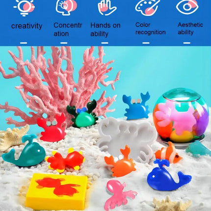 Magic Water ELF Toy Kit,Sea Creature Water ELF Kit, 3D Handmade Water Toy, Aqua Fairy Toy Set for Kids For Christmas & Birthday