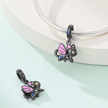 Hot Sale 925 Sterling Silver Cute Panda Beads & Penguin Dangle Charm Fit Snake Bracelet Boutique Necklace Black Pendant Gift