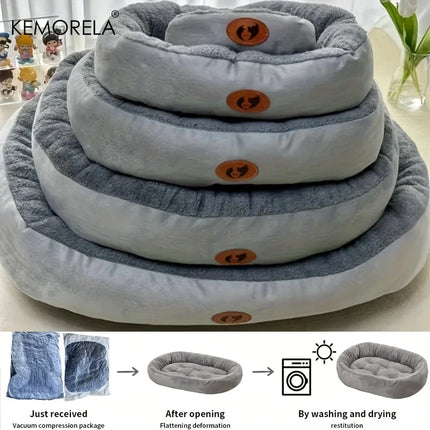 Cozy Oval Snuggle Pet Bed, Plush & Thickened Cat Bed Warm and Secure Bed for Cats and Small Medium Dogs, All Seasons