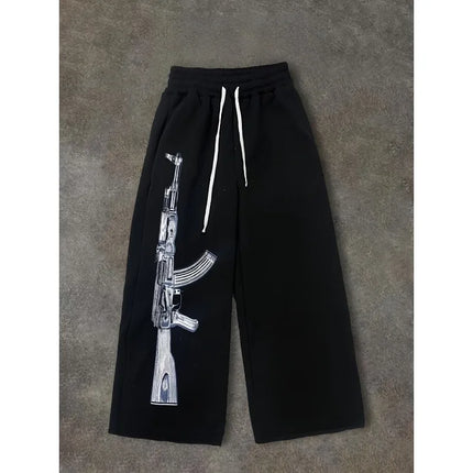 Retro Street Hip Hop Loose Pants Fashionable Cool Printed Casual Sports Pants