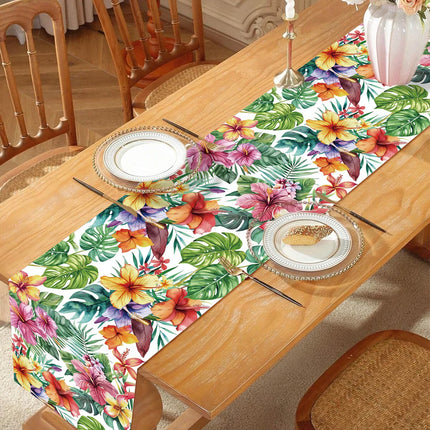 Hawaiian Garland Table Runner Hawaii Luau Tropical Party Decor Kids Favors Tableware ALOHA Summer Beach Birthday Party Supplies