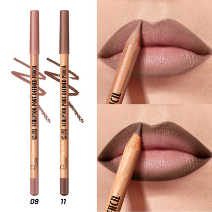 2Pcs Matte Nude Lip Liner Set High Pigmentation Waterproof Long-Lasting Smooth Lip Pencil for Daily Makeup