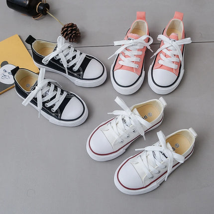 Children's Fashionable Spring and Autumn Breathable Canvas Shoes with Soft Soles for Boys and Girls, Versatile