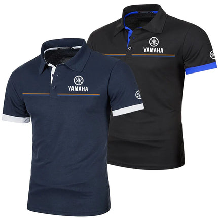 Yamaha Men's Polo Shirt Short Sleeve T-Shirt Casual Fashionable Patchwork Breathable and Comfortable Polo Shirt for Men Summer