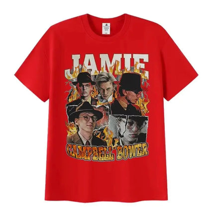 Vintage Fashion Classic Gothic Clothing Limited Actors Jamie Campbell Bower Graphic Print T-shirt Casual Cotton T-shirt Unisex