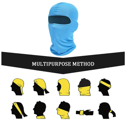 Kids' Full Face Mask High Stretch Ice Silk Balaclava Summer Outdoor Breathable Single-hole Solid Color Sun Protection Head Cover