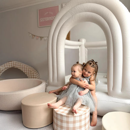 Inflatable Jumping House for Kids Rainbow Bounce House Birthday Gift Children's Mini Inflatable Castle PVC Built-in Air Pump